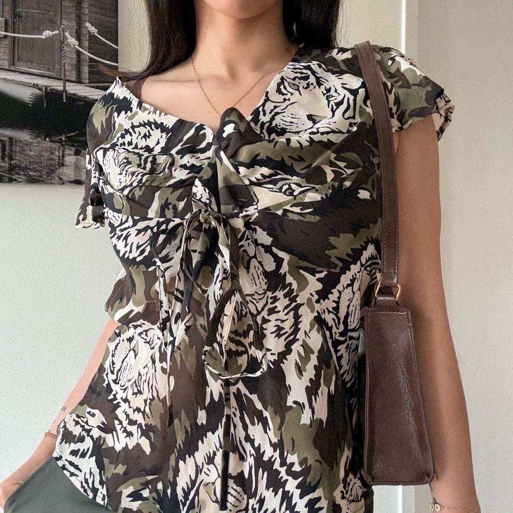 90s boho ruffle whimsigoth preppy blouse